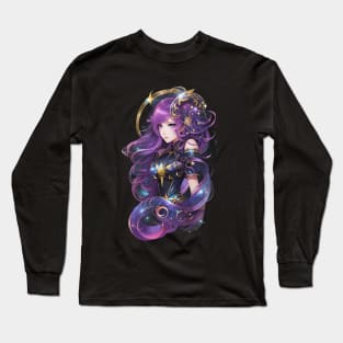 Celestial Serpent: Captivating AI Anime Character Art in Ophiuchus Long Sleeve T-Shirt